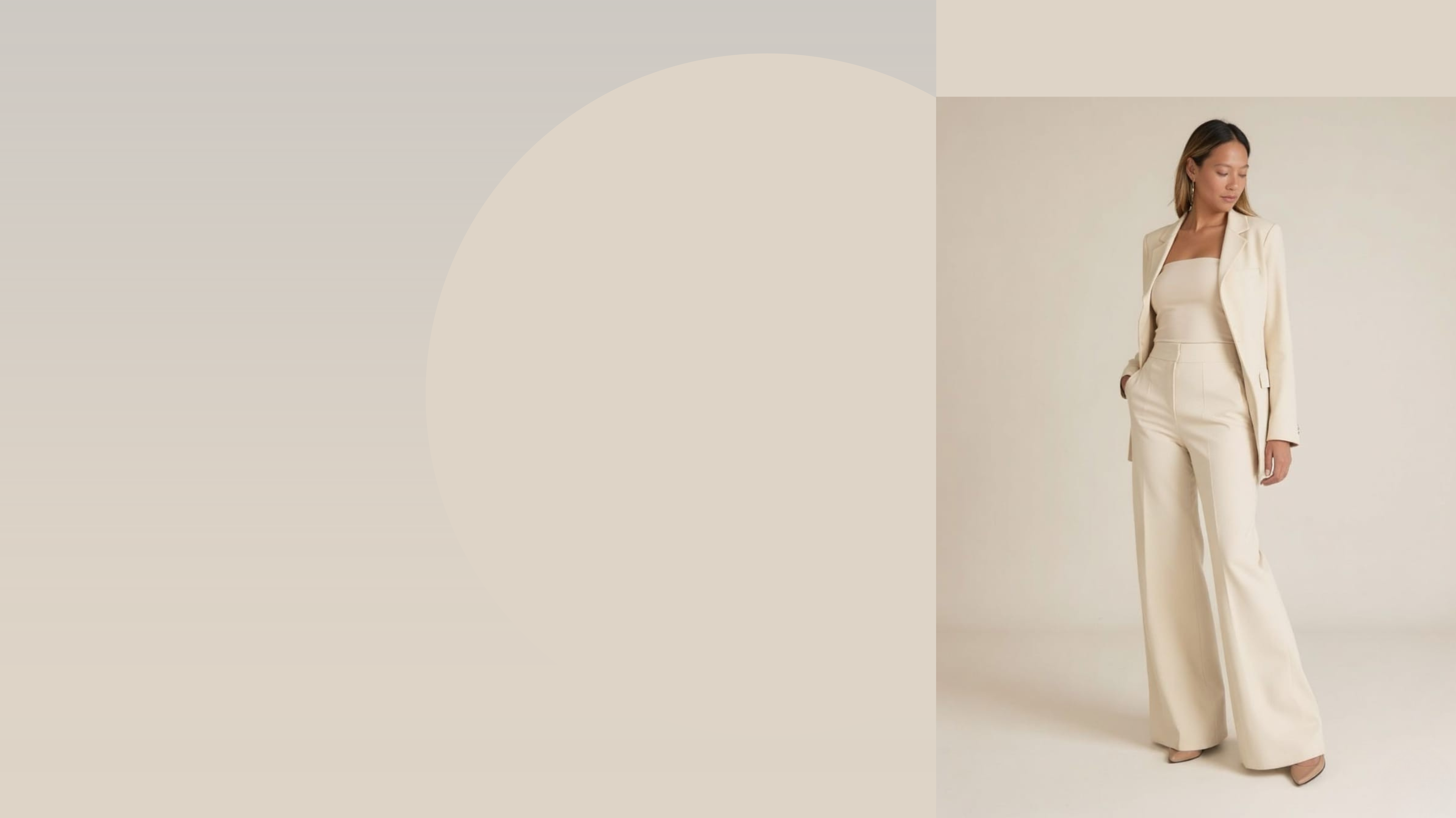 A woman in a stylish cream suit, representing a professional financial advisor.